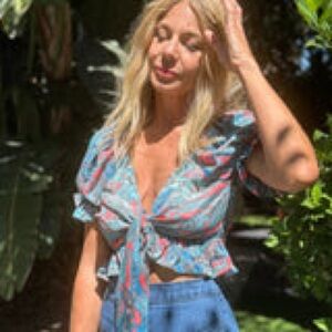 Stoned Immaculate Kashmir Top Tie-Front Blouse